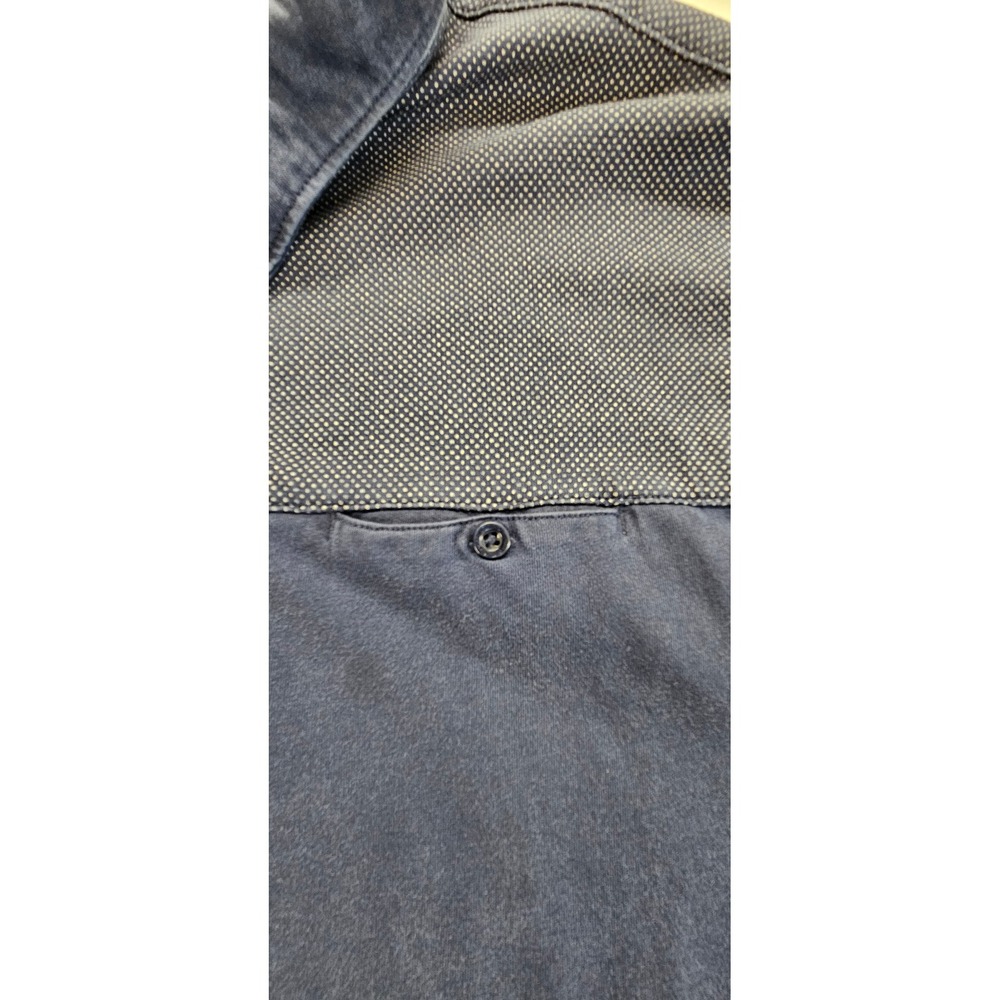 Ben Sherman Mens XXL Navy Blue Micro Dot Two Tone Short Sleeve Polo Shirt - Picture 3 of 5